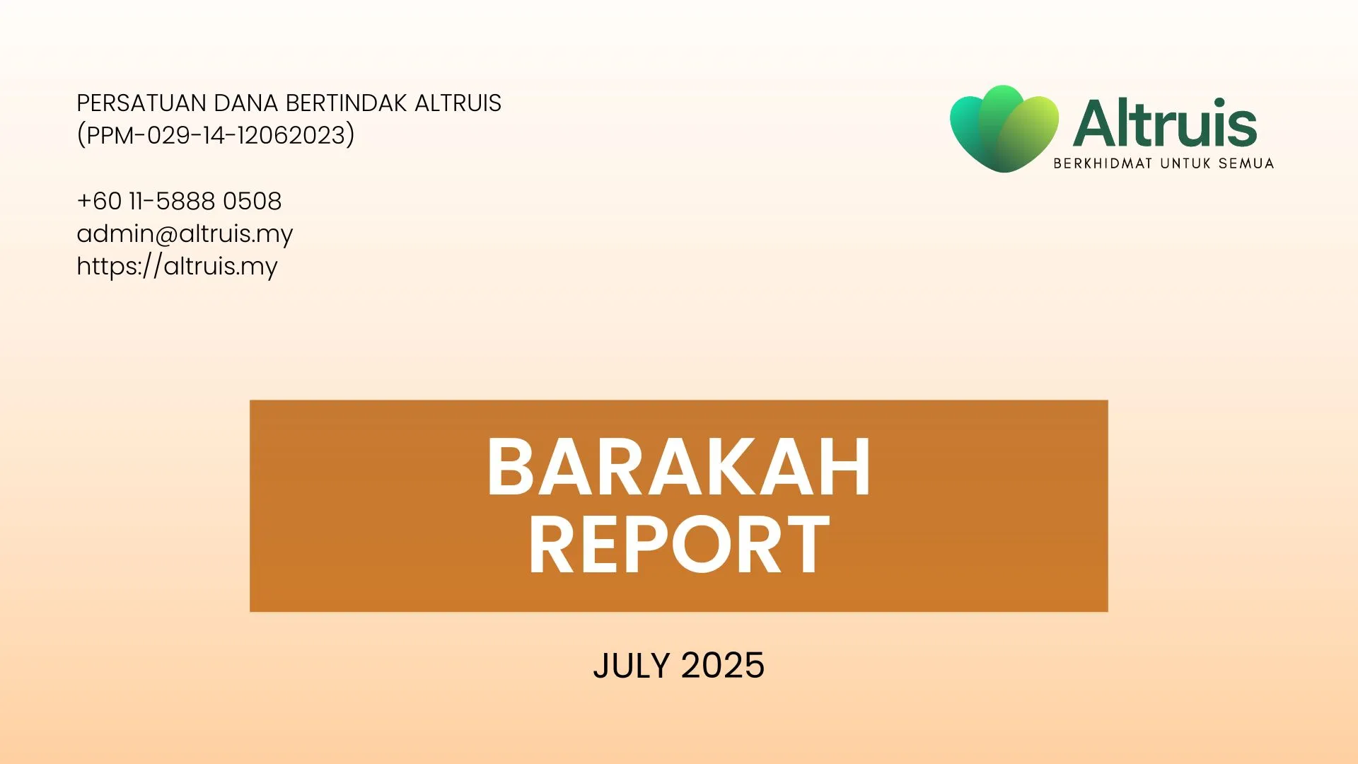 Muka depan Barakah — Julai 2025
