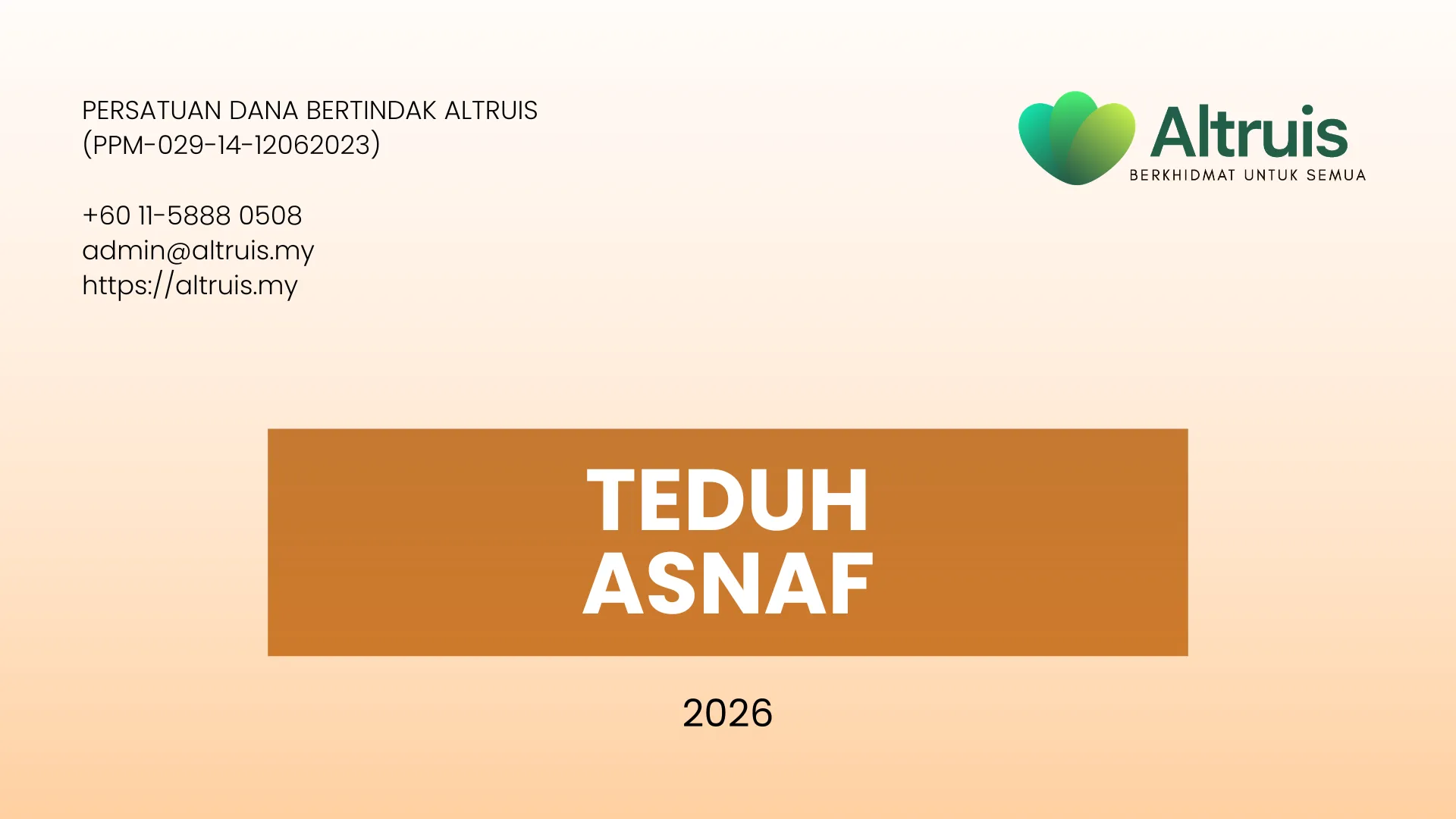 Muka depan Teduh Asnaf — 2026